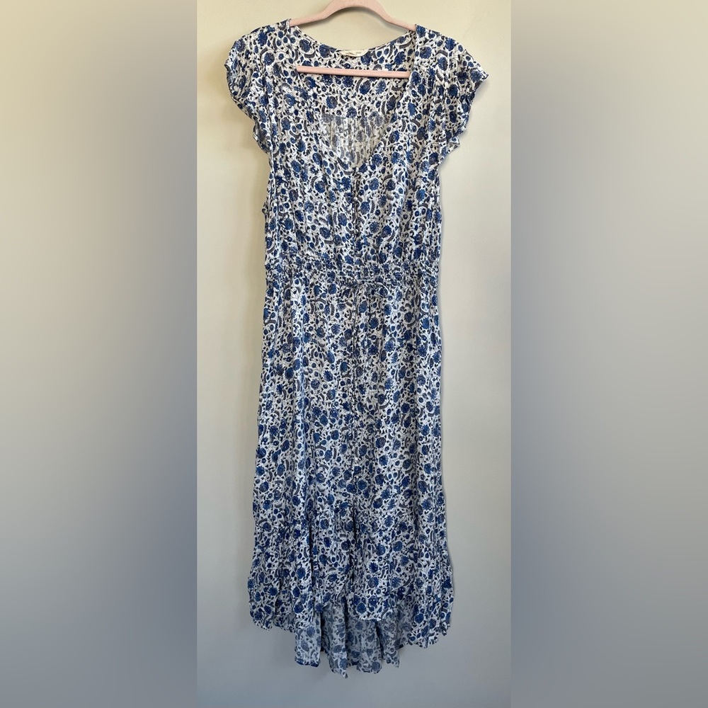 Lucky Brand Blue and White Floral Maxi Dress